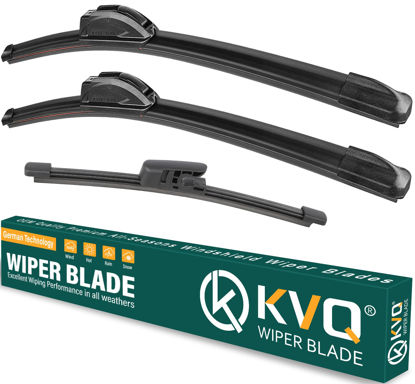 Picture of KVQ Windshield Wiper Blades Replacement for Hyundai Veloster 2012 2013 2014 2015 2016 2017 Original Factory Quality Front Rear Wiper Blade Set - 26" 18" 8" (Set of 3)
