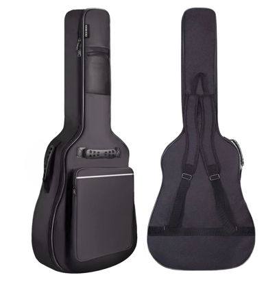 Picture of GIGKOUKI 40 41 Inch Acoustic Guitar Case Soft 0.35" Padded Guitar Bag, Waterproof Guitar Gig Bag Classical with Back Hanger Loop and Shoulder Strap