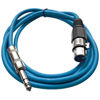 Picture of Seismic Audio - SATRXL-F6 - Blue 6' XLR Female to 1/4" TRS Patch Cable