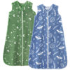 Picture of Unnivoll Fleece Baby Sleep Sack 0-6 Months 2.0 Tog Baby Wearable Blanket with 2-Way Zipper Warm Sleeping Sack for Toddler Infant Newborn - Small Blue Green Planet