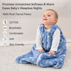 Picture of Unnivoll Fleece Baby Sleep Sack 0-6 Months 2.0 Tog Baby Wearable Blanket with 2-Way Zipper Warm Sleeping Sack for Toddler Infant Newborn - Small Blue Green Planet