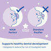Picture of MAM Perfect Night Baby Pacifier, Patented Nipple, Glows in the Dark, 0-6 Months, Boy, 2 Count (Pack of 1)