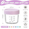 Picture of DRKIO 12 Pack Glass Baby Food Storage Containers - 4 Oz Baby Food Jars with Lids Baby Food Maker Microwave Dishwasher Freezer Safe 100% Leak Proof BPA Free Reusable