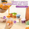 Picture of DRKIO 12 Pack Glass Baby Food Storage Containers - 4 Oz Baby Food Jars with Lids Baby Food Maker Microwave Dishwasher Freezer Safe 100% Leak Proof BPA Free Reusable