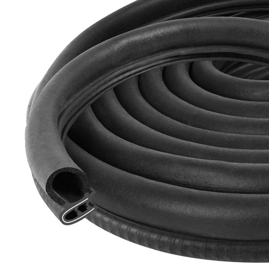 Picture of Automotive Door Weather Stripping 30Ft Car Door Rubber Edge Trim Seal Strip Gasket with Side Bulb for Car Bus Camper Boat RV Truck Doors