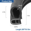 Picture of Automotive Door Weather Stripping 30Ft Car Door Rubber Edge Trim Seal Strip Gasket with Side Bulb for Car Bus Camper Boat RV Truck Doors