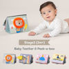 Picture of Taf Toys Savannah Infant Tummy-time Soft Crinkle Activity Book with Huge Baby Safe Mirror, 3D Activities, Textures and a Soft Baby Teether