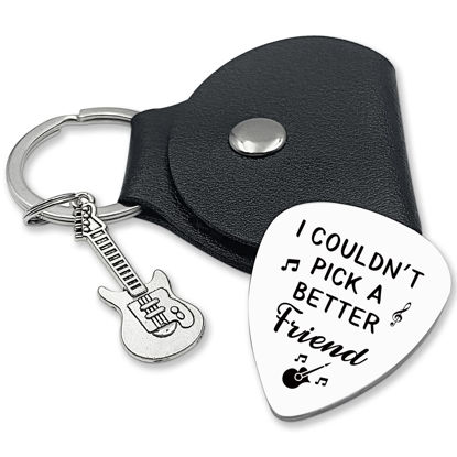 Picture of JCHCAMRY I Couldn't Pick A Better Friend,Stainless Steel Engraving Guitar Pick accessories Gift for Friend Brother Musician Guitar Player Birthday Christmas Thanksgiving Graduation Adult Gifts(Friend)