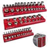 Picture of EACELIY 3Pcs 1/2", 1/4" and 3/8" Magnetic Socket Organizer Set,SAE Socket Holder Kit, Socket Trays，holds 68 Deep and Shallow 3/8" Sockets(sockets not included)
