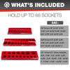 Picture of EACELIY 3Pcs 1/2", 1/4" and 3/8" Magnetic Socket Organizer Set,SAE Socket Holder Kit, Socket Trays，holds 68 Deep and Shallow 3/8" Sockets(sockets not included)