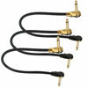 Picture of TIMESETL 3 Pack 12 Inch Guitar Patch Cable Ultra Quiet Instrument Effect Pedal Patch Cords 1/4 inch Right Angle Low Profile Pancake Design