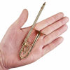 Picture of Seawoo Dselvgvu Copper Miniature Trombone with Stand and Case Mini Musical Instrument Miniature Replica Dollhouse Model Mini Trombone Home Ornament