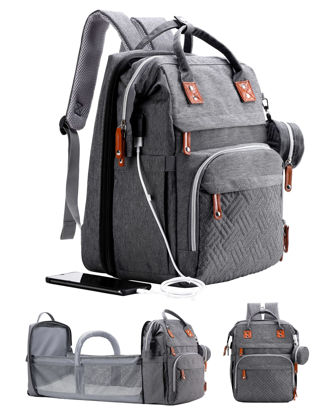 Picture of ISMGN Diaper Bag Backpack with Changing Station, Extra Large Diaper Bag, Multifunctional Diaper Bag, Baby Bag, Deep Gray