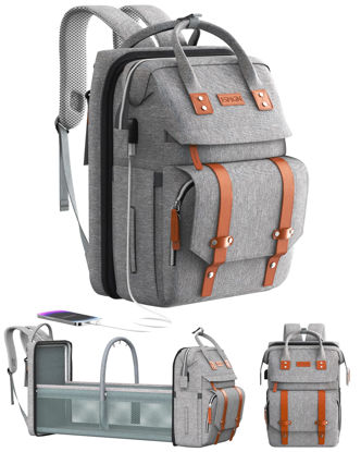 Picture of ISMGN Diaper Bag Backpack with Changing Station, Large Diaper Bag, Baby Bag, Multifunctional Diaper Bag, Gray