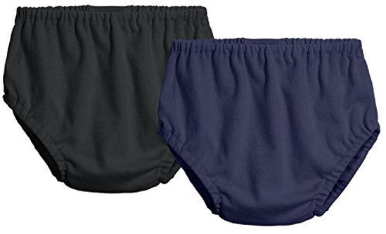 Picture of City Threads 2-Pack Little Girls' and Little Boys'' Unisex Diaper Covers Bloomers Soft Cotton, Black/Navy, 3T