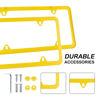 Picture of Alpmosn 2PCS Stainless Steel License Plate Frames, 4 Holes Car Licence Plate Covers with Screws Washers and Caps, Car Exterior Accessories, License Plate Holder for US Vehicles (yellow)
