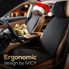 Picture of IVICY Linen Car Seat Cover for Cars - Non-Slip Soft & Breathable - Front Car Seat Protector Covers Universal Fits Most Automotive, Vans, SUVs, Trucks - 1 Unit - Black