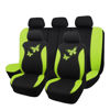 Picture of Flying Banner Butterfly car seat Covers ful Set Fashion Universal Lady Woman Female Rear Bench Split Colorized (Green, Full Set)