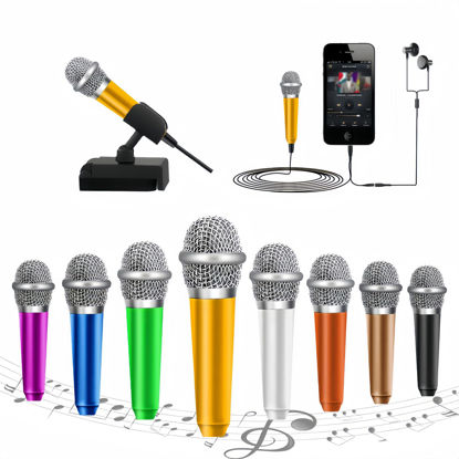 Picture of Mini Microphone,Tiny Microphone,Phone Microphone, Asmr Microphone,Mini Karaoke Microphone,forVoiceRecording Chatting and Singing on iPhone,Android,PC (Gold)