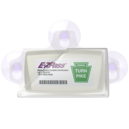 Picture of EZ Pass Holder for Windshield with Strong Suction - Secure Toll Pass Cover Fits EZPass Mini & iPass - Durable, UV- and Heat-Resistant Transponder Holder for Car Trip Essentials by NuBliss, Clear