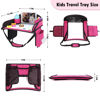 Picture of WENRENER Kids Travel Tray, Travel Tray For Kids Car Seat, Toddler Road Trip Essentials With Drawing Kit, Carseat Tray For Kids Travel, Travel Activities Road Trip Must Haves For Kids (Pink-2PCS)