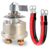 Picture of 12-48V 200A Master Battery Disconnect Switch & 4 AWG 1FT Battery Cables Set, High Current Battery Power Cutoff Killer Switch for Car Vehicle RV Truck Boat Marine ATV On/Off Battery Isolator Switch