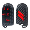 Picture of REMOCH Key Fob Cover for Dodge Accessories 5 Button Key Fob Case for Dodge Charger Challenger Dart Durango Journey Replacement Remote Control 3 4 5 Buttons Key Fob Shell (Carbon Fiber Red, 2PCS)