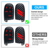 Picture of REMOCH Key Fob Cover for Dodge Accessories 5 Button Key Fob Case for Dodge Charger Challenger Dart Durango Journey Replacement Remote Control 3 4 5 Buttons Key Fob Shell (Carbon Fiber Red, 2PCS)