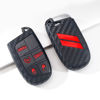 Picture of REMOCH Key Fob Cover for Dodge Accessories 5 Button Key Fob Case for Dodge Charger Challenger Dart Durango Journey Replacement Remote Control 3 4 5 Buttons Key Fob Shell (Carbon Fiber Red, 2PCS)
