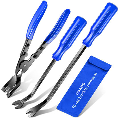 Picture of Doaho Car Clip Removal Tool, 3 Pcs Panel Clip Pliers Set Fastener Remover, Auto Retainer Clip Trim Rivet Removal Tool Kit