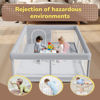 Picture of besuhot Extra Large Baby Playpen 74x 50 Inch Playpen for Babies and Toddlers with Anti-Slip Suckers and Zipper Gate, Safety Baby Activity Center for Indoor & Outdoor