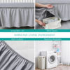 Picture of Crib Bed Skirt Grey 4 Sides Pleated Dust Ruffle Bed Skirt, Adjustable Nursery Crib Bedding for Baby Girls or Baby Boys, Fit All Standard Crib Toddler Bed Skirts Machine Wash