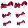 Picture of Maroon and White Bows for Girls,6PCS Hand-made Grosgrain Ribbon Hair Bows Alligator Clips Hair Accessories for Little Teen Toddler Girls Kids (Maroon/White)
