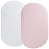 Picture of Muslin Bassinet Sheet Compatible with UPPAbaby Bassinet, 2 Pack Cotton Stylish Boho Fitted Bassinet Sheets Super Soft for Baby White & Pink