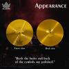 Picture of hi hat cymbals pair, 14 inch high hat cymbals set (2 pieces, Gold)