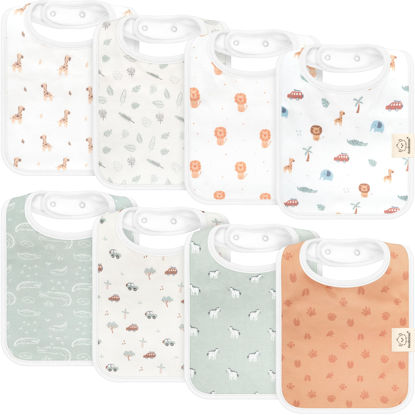 Picture of KeaBabies 8-Pack Organic Baby Bibs for Boy, Girl, Drool Bibs for Baby Boy & Girl Toddler, Infant Bibs, Cotton Bibs, Super Absorbent Drooling Teething Bibs (Wilderness)