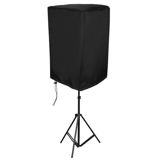 Picture of 15 Inch Outdoor Powered Speaker Cover, Upright Speaker Cover Cloth Speaker Cover Bag Speaker Protective Cover Sunscreen Waterproof Audio Dust Protection Bag (Black)