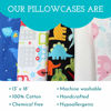 Picture of Little Sleepy Head Toddler Pillowcase for 13x18 Toddler Pillow, 100% Cotton & Hypoallergenic Travel Pillowcase for Boys and Girls, Envelope Pillowcase, Pillow Sold Separately (Happy Elephants - White)