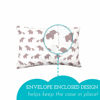 Picture of Little Sleepy Head Toddler Pillowcase for 13x18 Toddler Pillow, 100% Cotton & Hypoallergenic Travel Pillowcase for Boys and Girls, Envelope Pillowcase, Pillow Sold Separately (Happy Elephants - White)