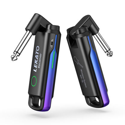 Picture of LEKATO Wireless Guitar System UHF Wireless Guitar Transmitter Receiver Rechargeable Audio Wireless Guitar Transmitter and Receiver with 70 Channels Wireless for Guitar Bass Electric Instruments (Blue)