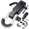 Picture of AUTOBOTS Shackle Hitch Receiver 2", 45,000 Lbs Break Strength Heavy Duty Receiver with 5/8" Screw Pin, 3/4" D Ring Shackles, Towing Accessories for Vehicle Recovery Off-Road, White&Black
