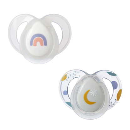 Picture of Tommee Tippee Nighttime Pacifier, 6-18months, 2 Pack of Glow in The Dark Pacifiers with Reusable sterilizer pod