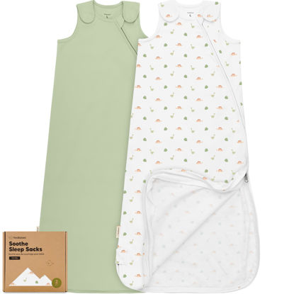 Picture of 2-Pack Organic Sleep Sacks, 100% Cotton -Baby Sleeping Sack, Wearable Blanket Baby, Sleep Sack for Babies, Toddler Swaddle Sack, Newborn Baby Sleeping Bag, Sleepsack for Infant Girl,Boy (Roarsome, L)