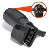 Picture of True Mods 6-Way Round to 4-Way Flat Trailer Adapter [Nickel-Plated Copper Terminals] [Rugged Nylon Housing] [Compact Design] 6-pin to 4-pin Trailer Wiring Plug Adapter