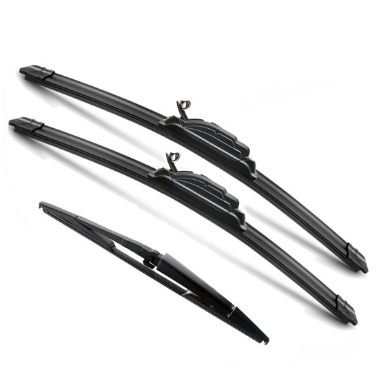 Picture of JustCar 3 wipers Replacement for Jeep Grand Cherokee 2005 2006 2007 2008 2009 2010, Windshield Wiper Blades Original Equipment Replacement - 21"/21"/14C" (Set of 3) U/J HOOK