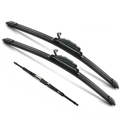 Picture of JustCar 3 wipers Replacement for 2017 2018 2019 2020 2021 2022 2023 Cadillac XT5, Windshield Wiper Blades Original Equipment Replacement - 24"/20"/11" (Set of 3) U/J HOOK