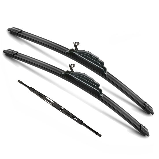 Picture of JustCar 3 wipers Replacement for 2008 2009 2010 2011 2012 Jeep Liberty, Windshield Wiper Blades Original Equipment Replacement - 19"/19"/14" (Set of 3) U/J HOOK