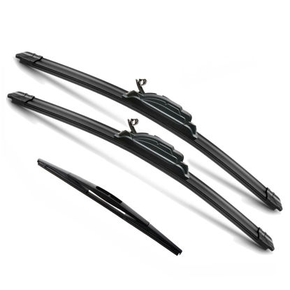 Picture of JustCar 3 wipers Replacement for 2003-2009 Honda Element 2009-2014 Nissan Cube, Windshield Wiper Blades Original Equipment Replacement - 20"/20"/12" (Set of 3) U/J HOOK
