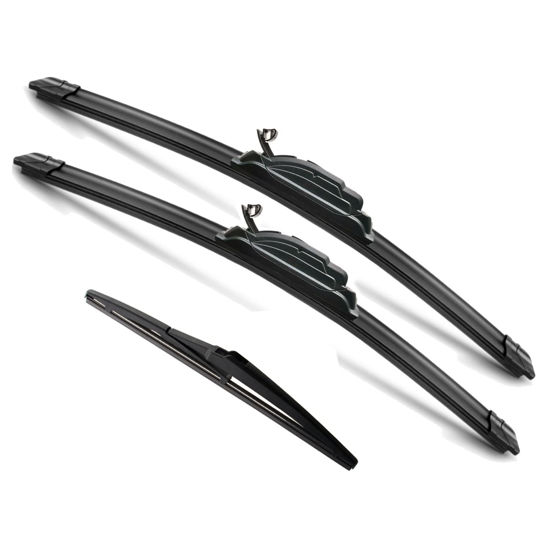 Picture of JustCar 3Pcs for Lexus CT200h Windshield Wiper Blades 2011 2012 2013 2014 2015 2016 2017, Original Equipment Automotive Replacement Windshield Wiper Blades - 26"/18"/8" (Set of 3) U/J HOOK