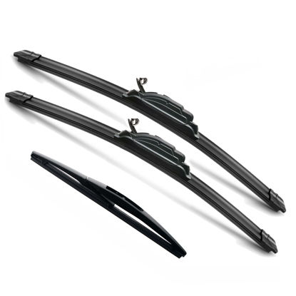 Picture of JustCar 3Pcs for Suzuki SX4 Windshield Wiper Blades 2007 2008 2009 2010 2011 2012 2013 Suzuki SX4, Original Equipment Automotive Replacement Windshield Wiper Blades - 26"/14"/10" (Set of 3) U/J HOOK